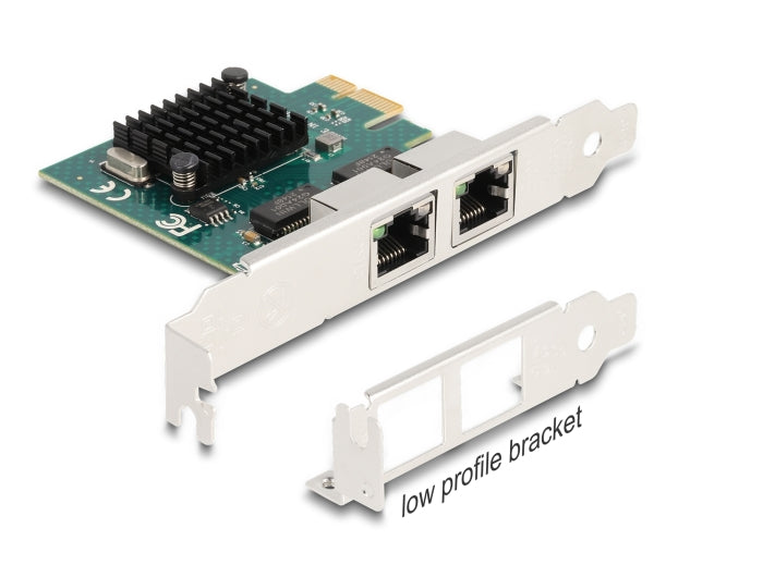 Delock PCI Express x1 Netzwerkkarte Gigabit LAN 2 x RJ45 BCM