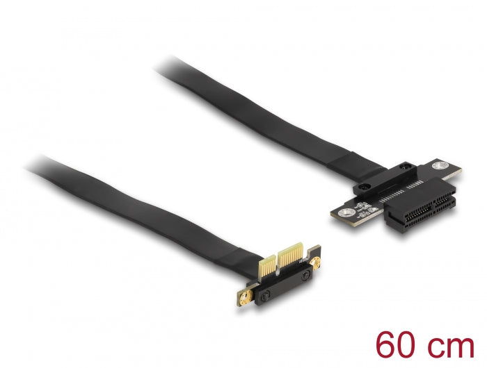 Delock Riser Karte PCI Express x1 Stecker 90° gewinkelt zu x1 Slot mit Kabel 60 cm