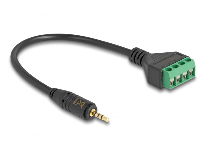 Delock Kabel Klinkenstecker 2,5 mm 4 Pin zu Terminalblock Adapter 20 cm