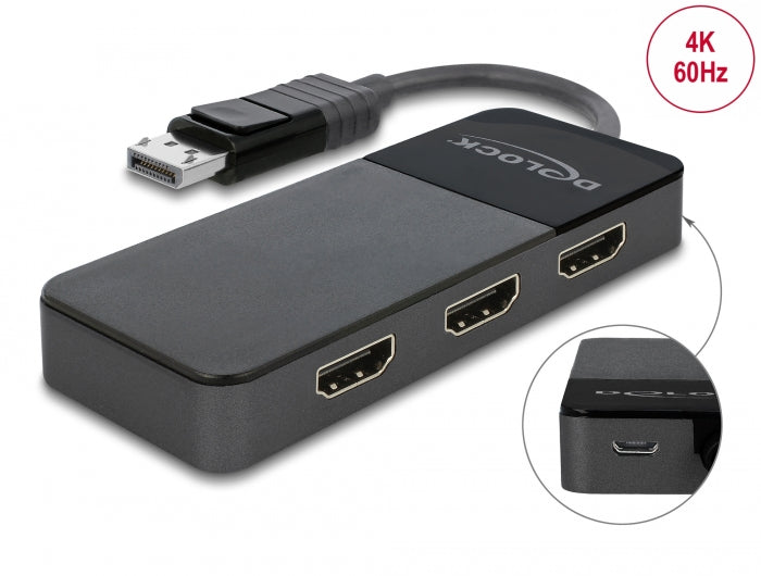 Delock DisplayPort 1.4 Splitter 1 x DisplayPort zu 3 x HDMI MST