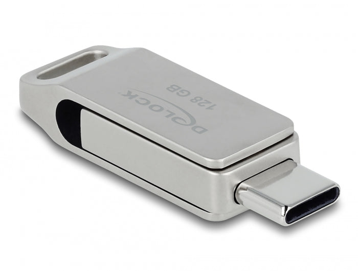 Delock USB 5 Gbps USB-C™ + Typ-A Speicherstick 128 GB - Metallgehäuse