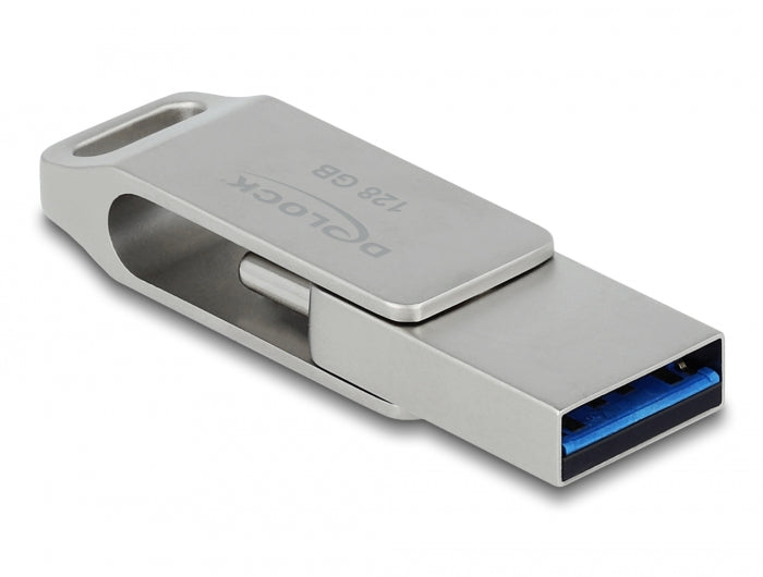 Delock USB 5 Gbps USB-C™ + Typ-A Speicherstick 128 GB - Metallgehäuse