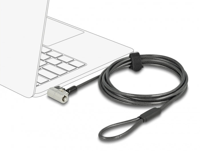 Navilock Notebook Sicherungskabel mit 3 Verriegelungsköpfen für Kensington, Noble Wedge und Nano Slot
