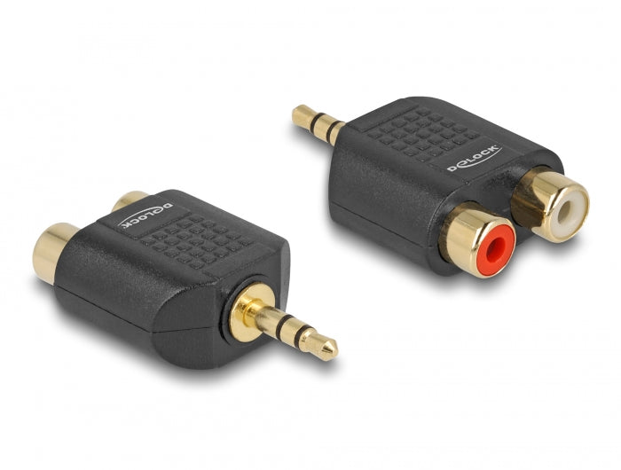 Delock Adapter Audio Klinke 3,5 mm 3 Pin Stecker > 2 x Cinch Buchse