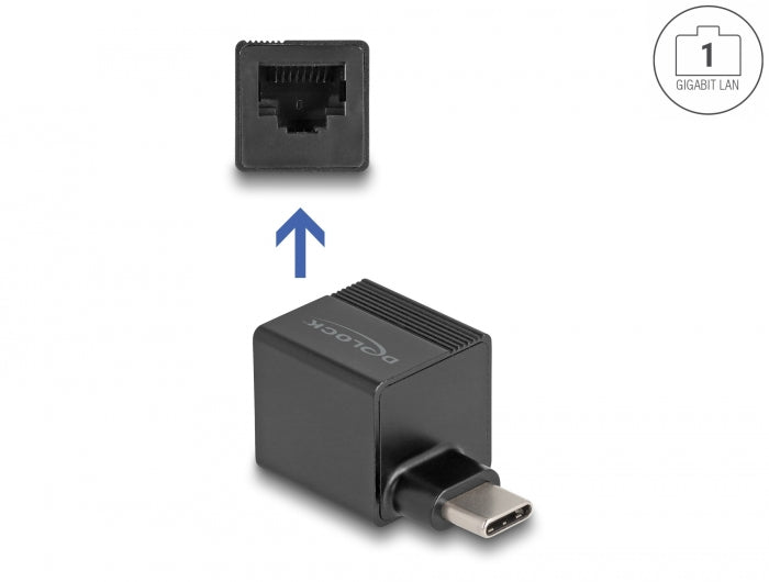Delock USB Type-C™ Netzwerk Adapter Gigabit LAN 1 x RJ45 slim