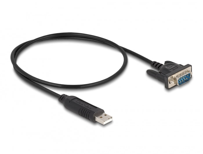 Delock USB 2.0 zu Seriell RS-232 Adapter D-Sub 9 Stecker mit kompaktem Steckergehäuse 50 cm FTDI