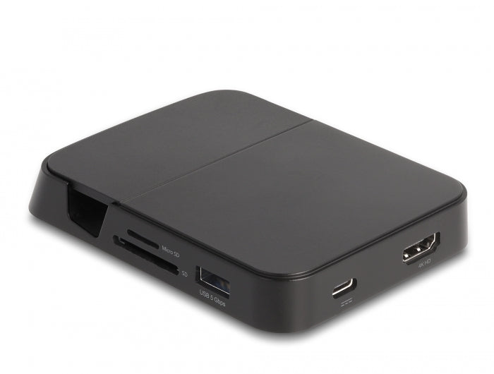 Delock Smartphone Dockingstation 4K mit integrierter Halterung - HDMI / USB / Hub / SD / Micro SD für Android oder Windows