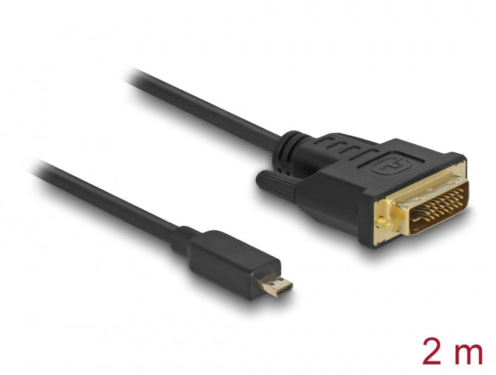 Delock HDMI Kabel Micro-D Stecker > DVI 24+1 Stecker 2 m