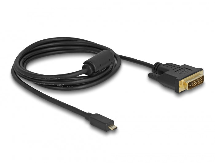 Delock HDMI Kabel Micro-D Stecker > DVI 24+1 Stecker 2 m
