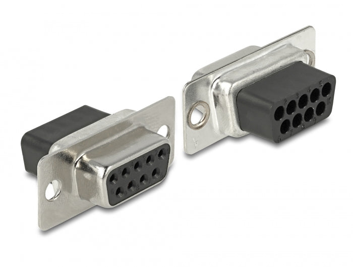 Delock D-Sub 9 Pin Buchse zu RJ50 Buchse Montagesatz grau