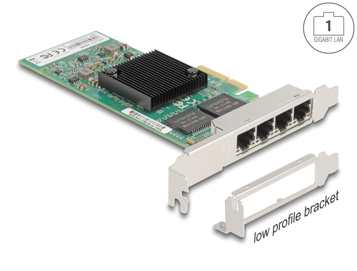 Delock PCI Express x4 Netzwerkkarte Gigabit LAN 4 x RJ45 i350
