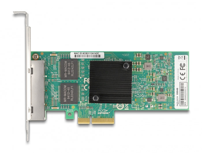 Delock PCI Express x4 Netzwerkkarte Gigabit LAN 4 x RJ45 i350