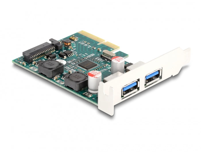 Delock PCI Express x4 Karte zu 2 x extern USB 10 Gbps Typ-A Buchse - Low Profile Formfaktor