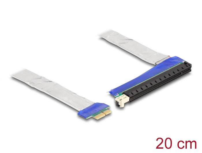 Delock Riser Karte PCI Express x1 Stecker zu x16 Slot mit Kabel 20 cm