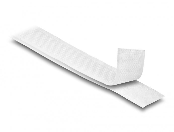 Delock Strapazierfähiges Klettband mit Haft- und Flauschband L 1 m x B 20 mm weiß