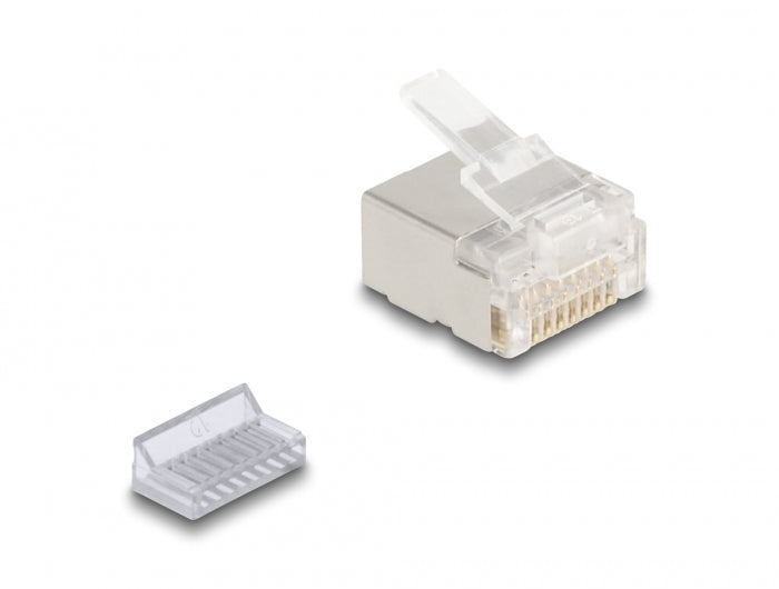 Delock RJ45 Modularer Stecker Cat.6A für Slim und Flachbandkabel 100er Set
