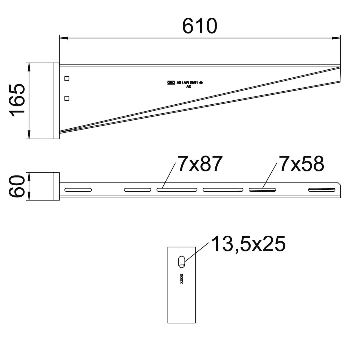 BETTERMANN Wand/Stielausleger 610mm Edst AW 55-Serie AW 55 61 A4 5500N