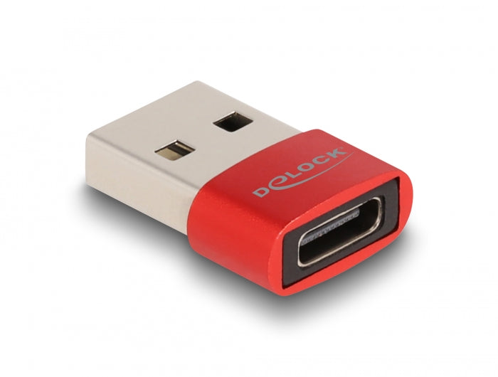 Delock USB 2.0 Adapter USB Typ-A Stecker zu USB Type-C™ Buchse rot