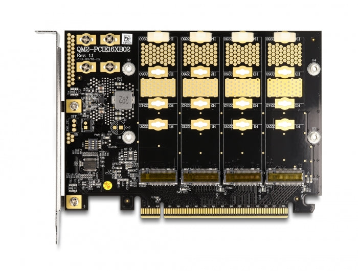 Delock PCI Express x16 Karte zu 4 x intern NVMe M.2 Key M - Bifurcation