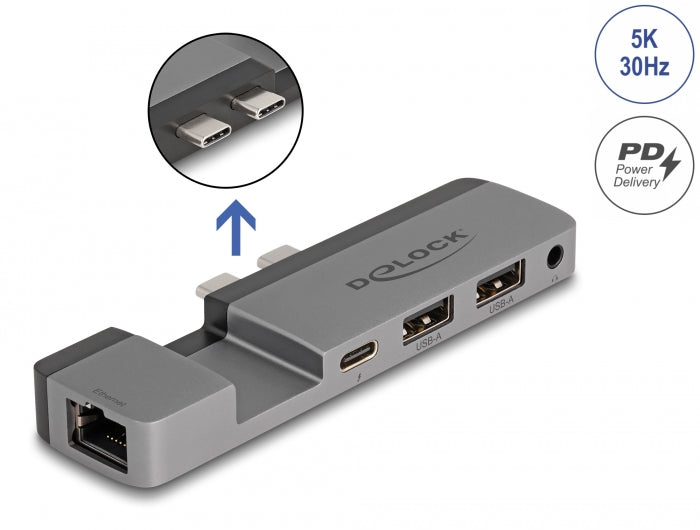 Delock Dockingstation für MacBook Pro / MacBook Air Thunderbolt™ 4 mit 5K Auflösung / 100 W PD / 10 Gbps Hub / LAN / Audio