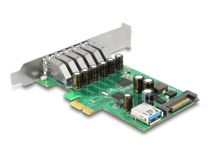 Delock PCI Express x1 Karte zu 6 x extern + 1 x intern USB 5 Gbps Typ-A Buchse
