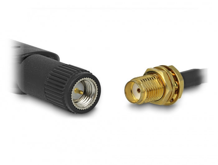 Delock LoRa 868 MHz Antenne SMA Stecker 3 dBi omnidirektional mit Kippgelenk schwarz