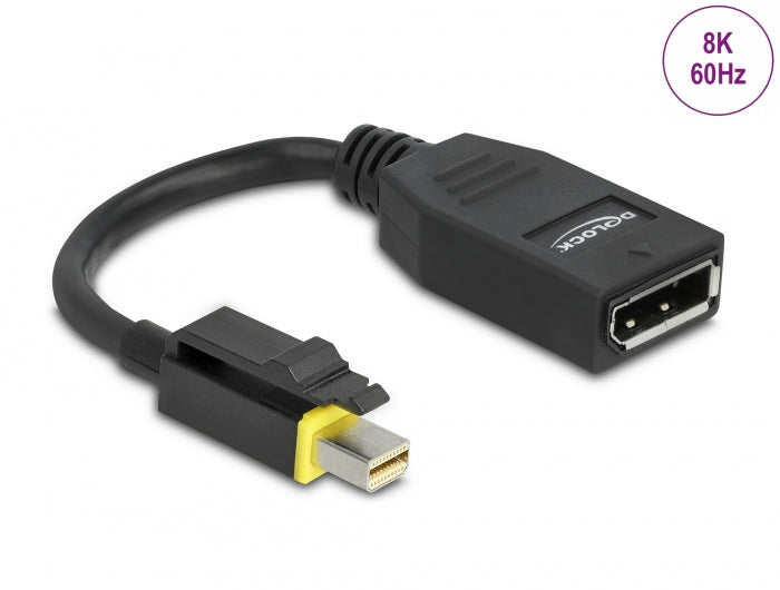 Delock Mini DisplayPort 1.4 zu DisplayPort Adapter mit Einrastfunktion 8K 60 Hz