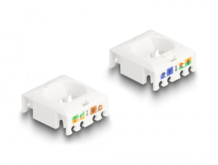 Delock Keystone Modul RJ45 Buchse zu LSA Cat.6A STP mit Verschlussclip und kabelbinderfrei
