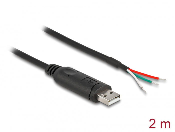 Delock Adapterkabel USB 2.0 Typ-A zu seriell RS-485 3 x offene Kabelenden 2 m