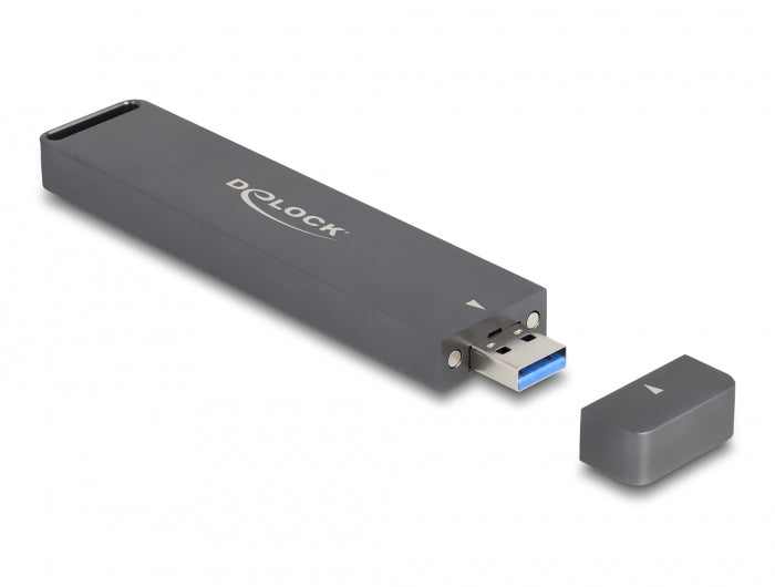 Delock Externes Gehäuse für M.2 NVMe PCIe SSD oder SATA SSD mit USB 10 Gbps Typ-A Stecker