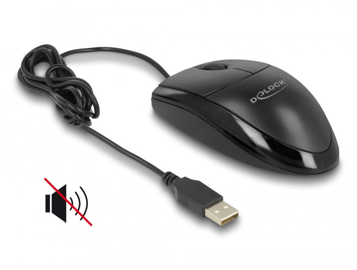 Delock Optische USB Desktop Maus – Lautlos