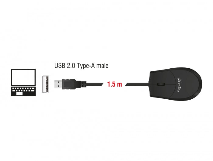 Delock Optische USB Desktop Maus – Lautlos