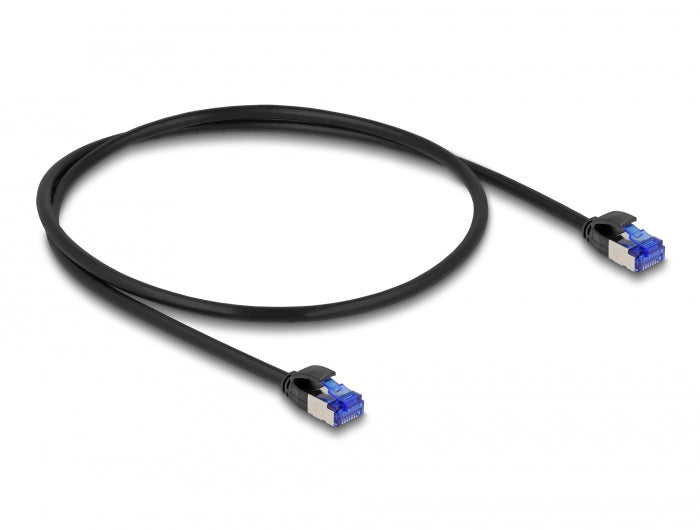 Delock RJ45 Netzwerkkabel Cat.6A S/FTP Slim 0,5 m schwarz