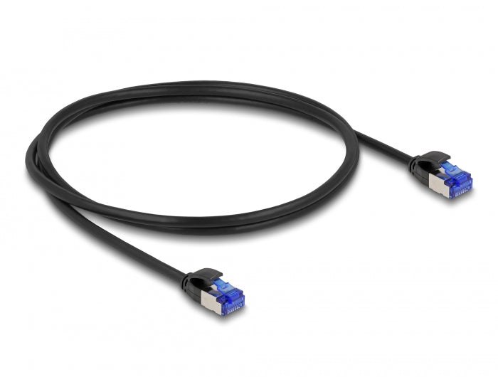 Delock RJ45 Netzwerkkabel Cat.6A S/FTP Slim 1 m schwarz