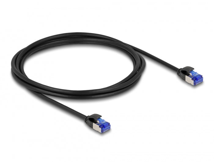 Delock RJ45 Netzwerkkabel Cat.6A S/FTP Slim 2 m schwarz