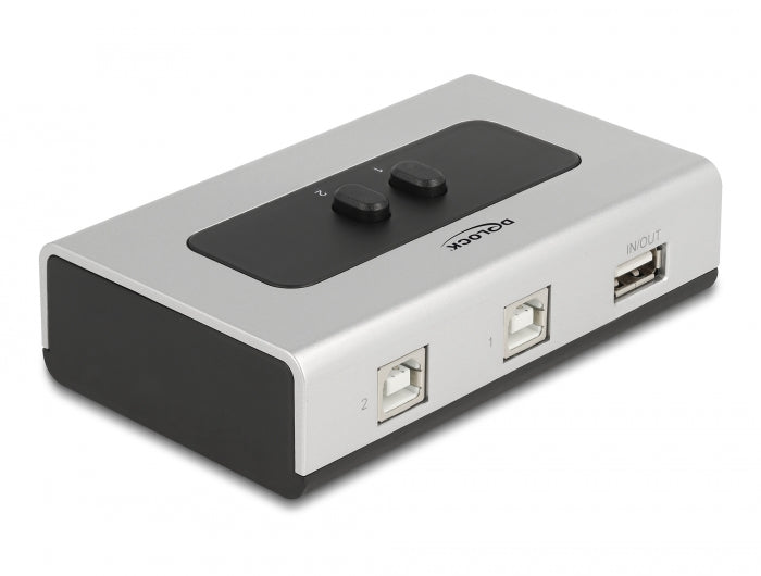 Delock Umschalter USB 2.0 mit 2 x Typ-B Buchse zu 1 x Typ-A Buchse manuell bidirektional