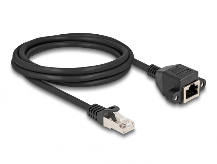 Delock RJ50 Verlängerungskabel Stecker zu Buchse S/FTP 2 m schwarz