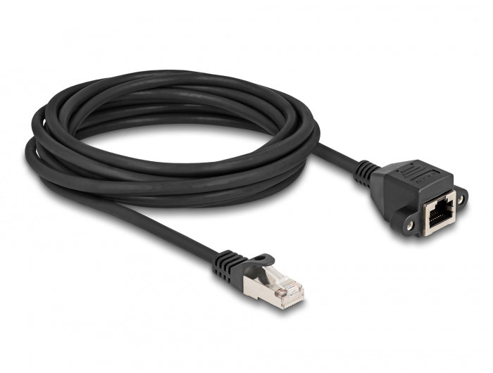 Delock RJ50 Verlängerungskabel Stecker zu Buchse S/FTP 5 m schwarz