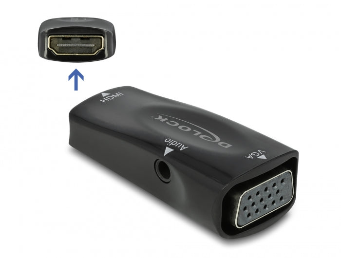 Delock Adapter HDMI-A Buchse zu VGA Buchse 1080p mit Audio
