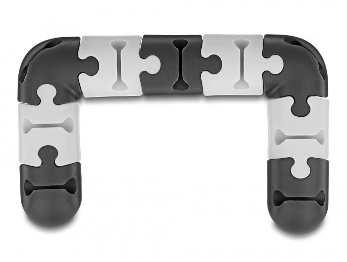 Delock Kabelhalter selbstklebend modular Set 9 Stück schwarz / grau