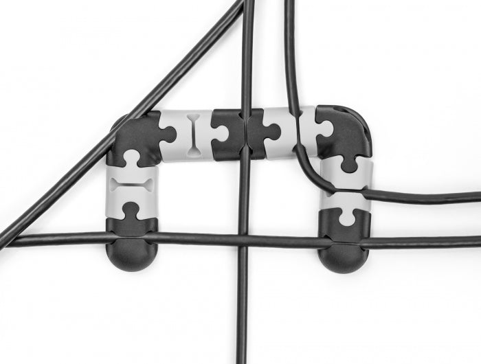 Delock Kabelhalter selbstklebend modular Set 9 Stück schwarz / grau