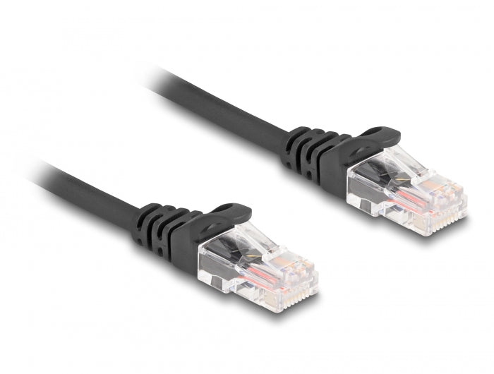 Delock RJ45 Spiralkabel Stecker zu Stecker Cat.5e 2 m schwarz