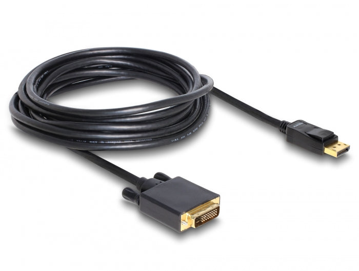 Delock Kabel DisplayPort 1.1 Stecker > DVI 24+1 Stecker Passiv 5 m schwarz