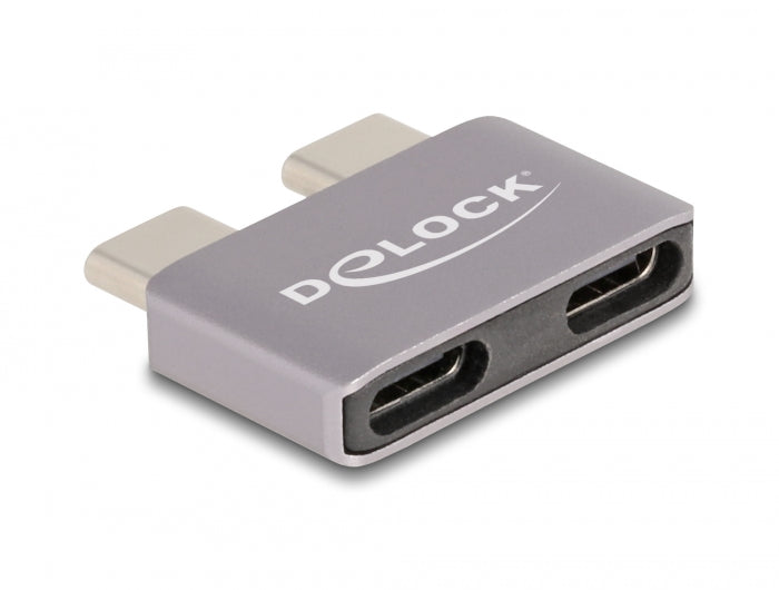 Delock Adapter USB 40 Gbps USB Type-C™ 2 x Stecker zu 2 x Buchse Portschoner Metall