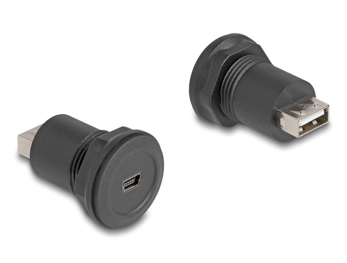 Delock USB 2.0 Typ Mini-B zu USB 2.0 Typ-A Einbaubuchse schwarz