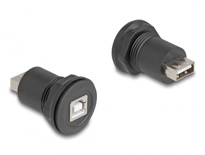 Delock USB 2.0 Typ-B zu USB 2.0 Typ-A Einbaubuchse schwarz