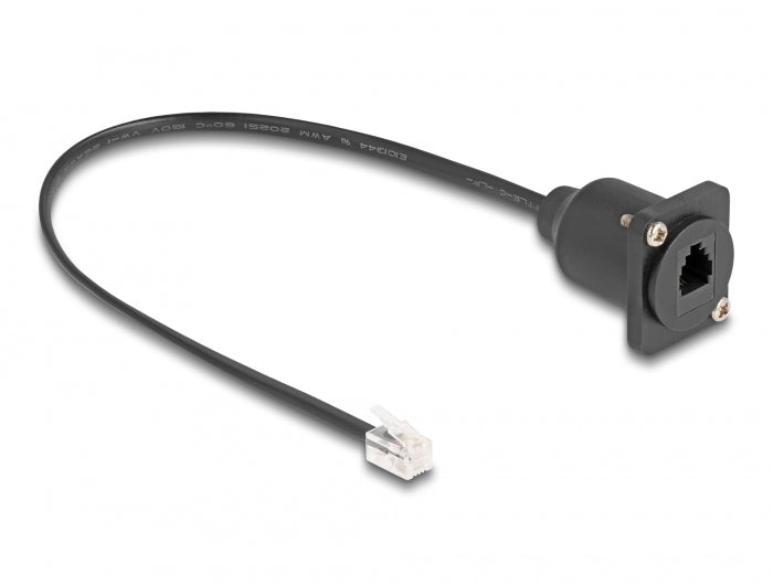 Delock D-Typ RJ10 Kabel Stecker zu Buchse schwarz 30 cm