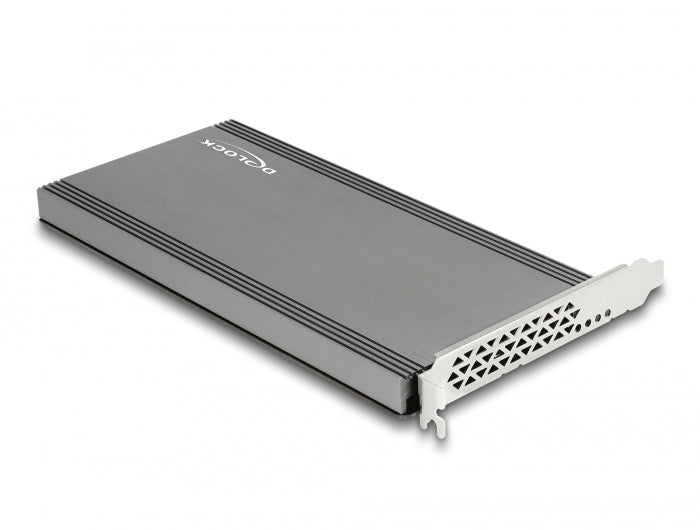 Delock PCI Express x16 Karte zu 4 x intern NVMe M.2 Key M mit Kühlkörper und Lüfter - Bifurcation