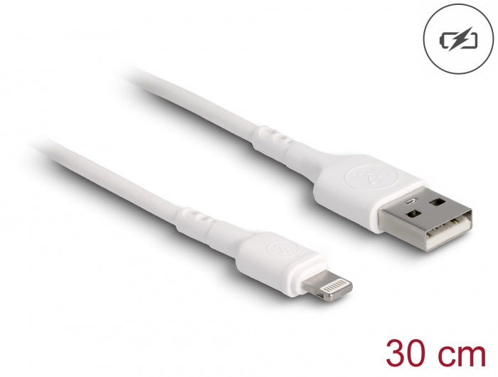 Delock USB Ladekabel für iPhone™, iPad™, iPod™ weiß 30 cm