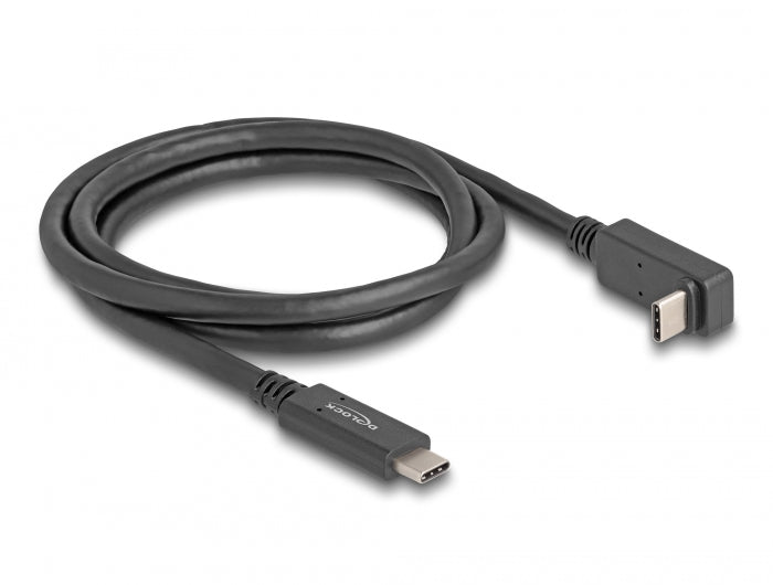 Delock USB 10 Gbps Kabel USB Type-C™ Stecker zu USB Type-C™ Stecker gewinkelt oben / unten 1 m 4K PD 60 W mit E-Marker